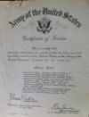 Army certificate of service