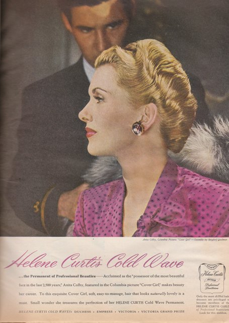 Anita Colby in a print ad, 1944