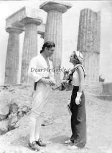 Clark Gable and Joan Crawford on the MGM lot in 1935